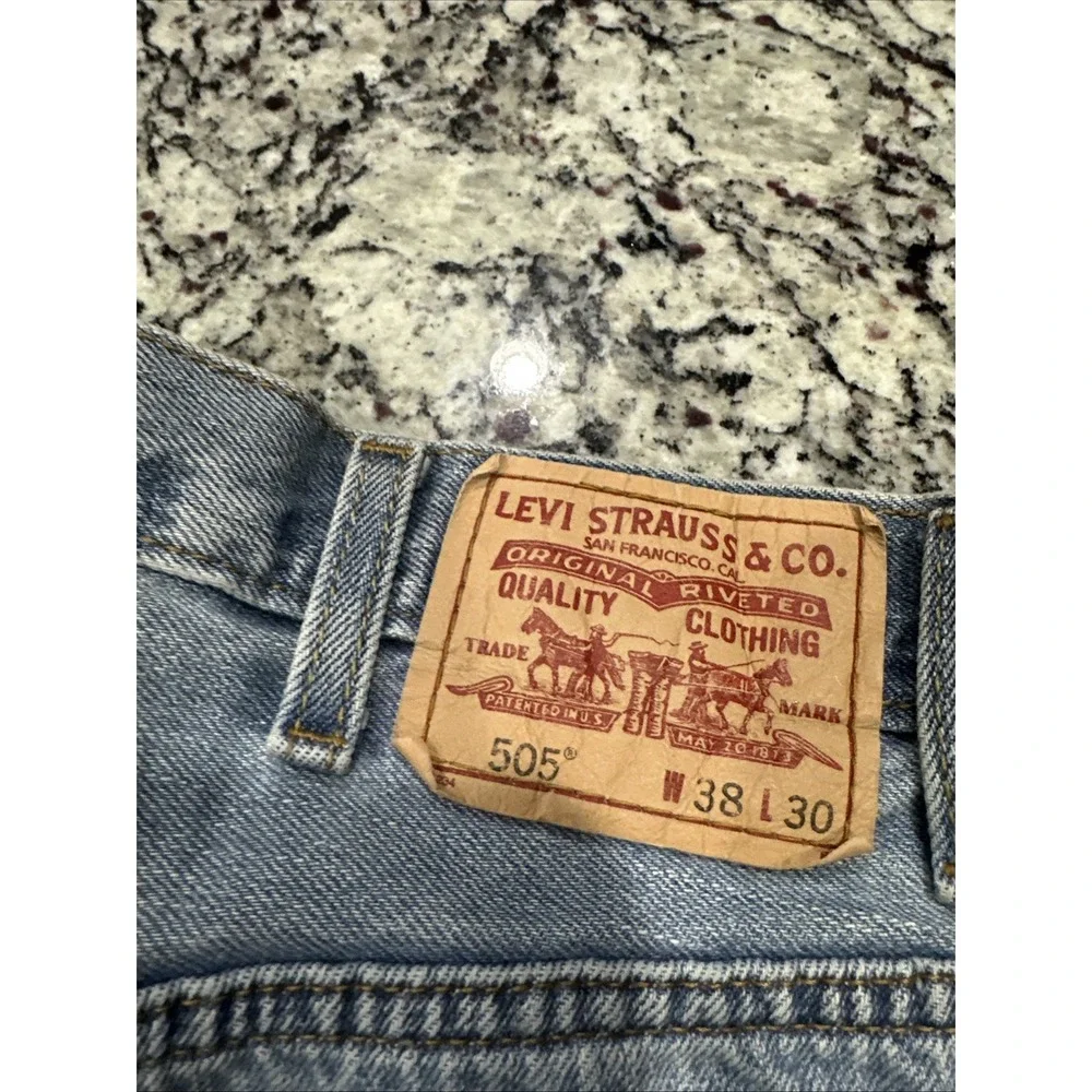 Levis 505 Jeans Mens 38x30 Regular Fit Straight Leg‎ Denim Classic